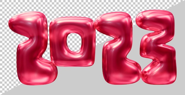 Happy new year 2023 number with 3d modern style