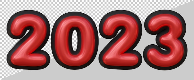 Happy new year 2023 number with 3d modern style