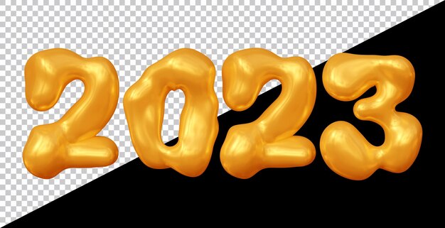 Happy new year 2023 number with 3d modern style