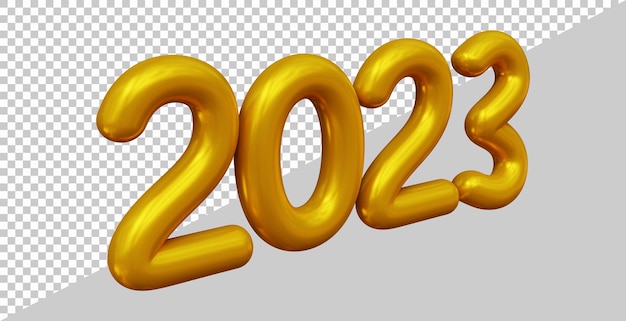 Happy new year 2023 number with 3d modern style