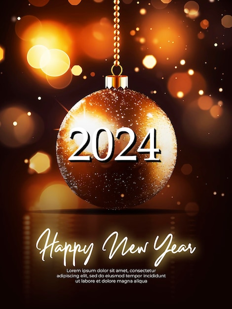 Happy new year 2024 background with fireworks