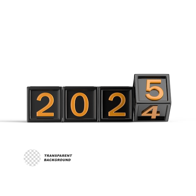 happy new year 2025 3d template