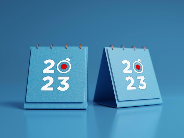 Happy new year 3d rendered calendar mockup 2022