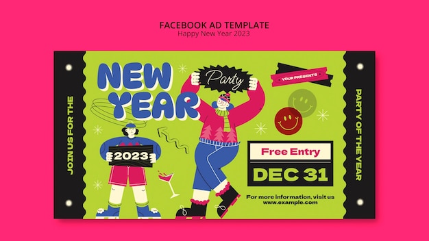 PSD happy new year facebook template