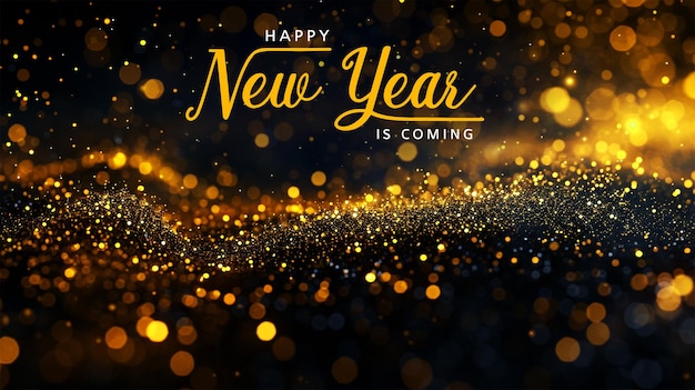 Happy New Year golden glitteLights Background