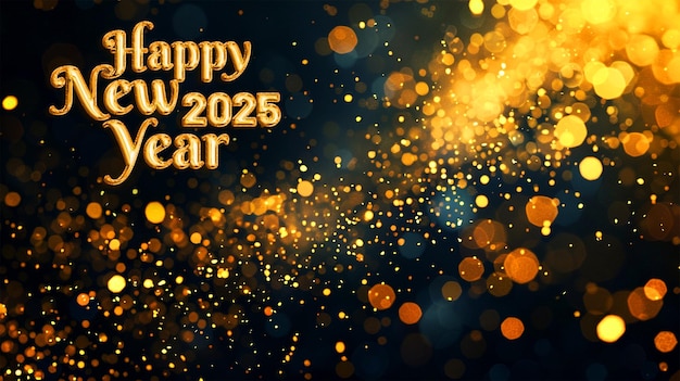 Happy New Year golden glitteLights Background