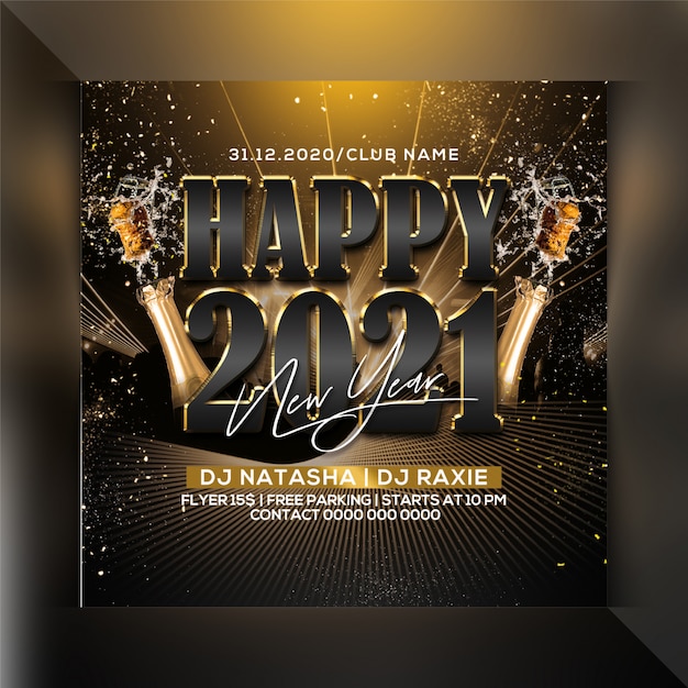 Happy new year party flyer template