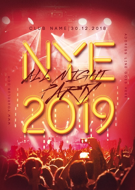 Happy new year party flyer