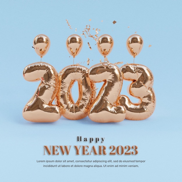 happy new year social media post template or happy new year 2023 Instagram post template