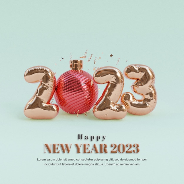 happy new year social media post template or happy new year 2023 Instagram post template