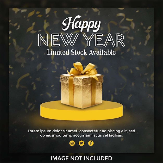 Happy New Year Social Media Promotion And Banner Post Design Template