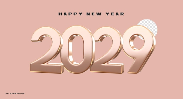 Happy New Year Text 3d Render