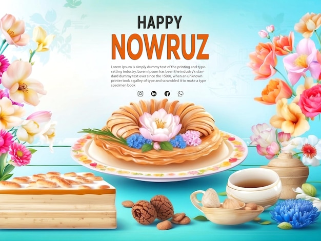 PSD happy nowruz day or iranian new year banner background template