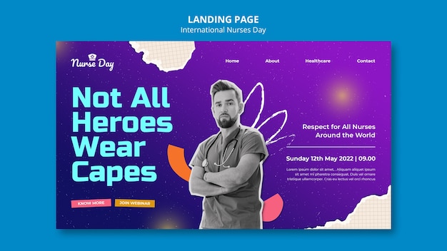 Happy nurses day celebration landing page