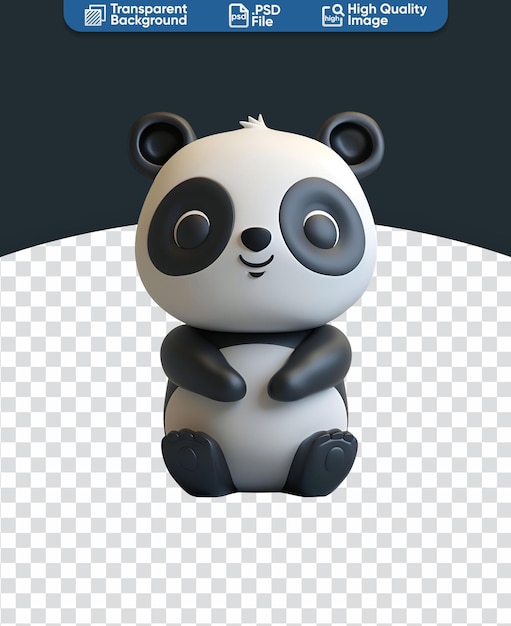 Happy Panda Bear in 3D Render Cute Chibi Animal Cartoon Character Illustration