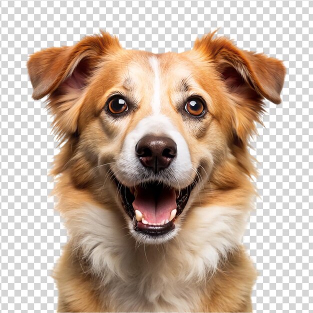 PSD happy portrait dog isolated on white background