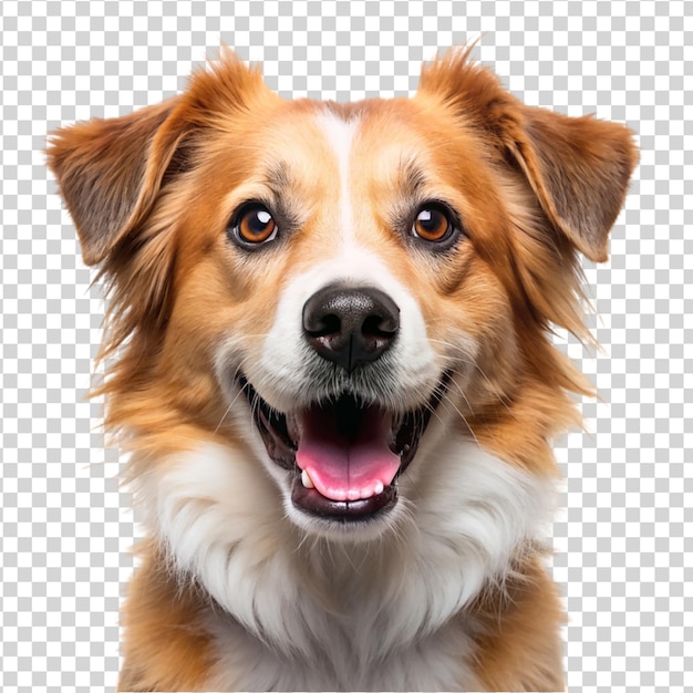 PSD happy portrait dog isolated on white background