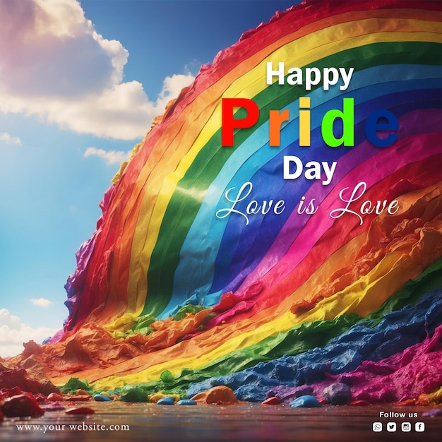 Happy pride day social media post design