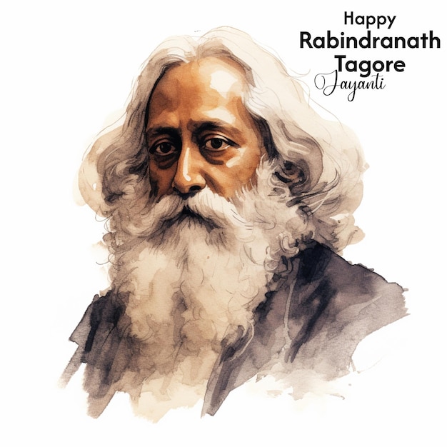 Happy Rabindranath Tagore Jayanti celebration social media post