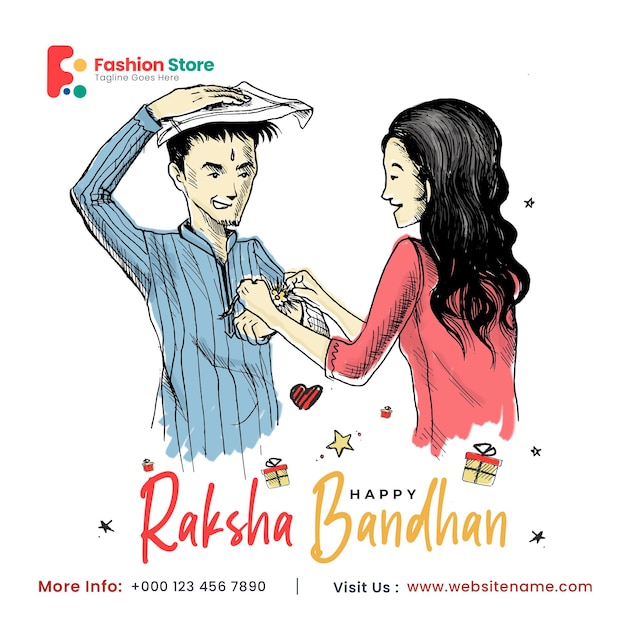 Happy Raksha bandhan celebration social media post flyer banner poster.