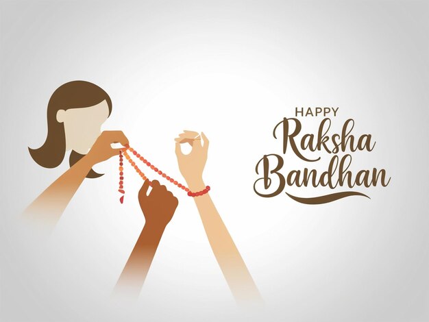 PSD happy raksha bandhan hindu festival greeting card design vector