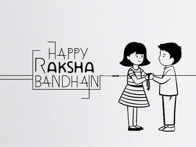 Happy Raksha Bandhan Hindu Festival Greeting Card Design Vector