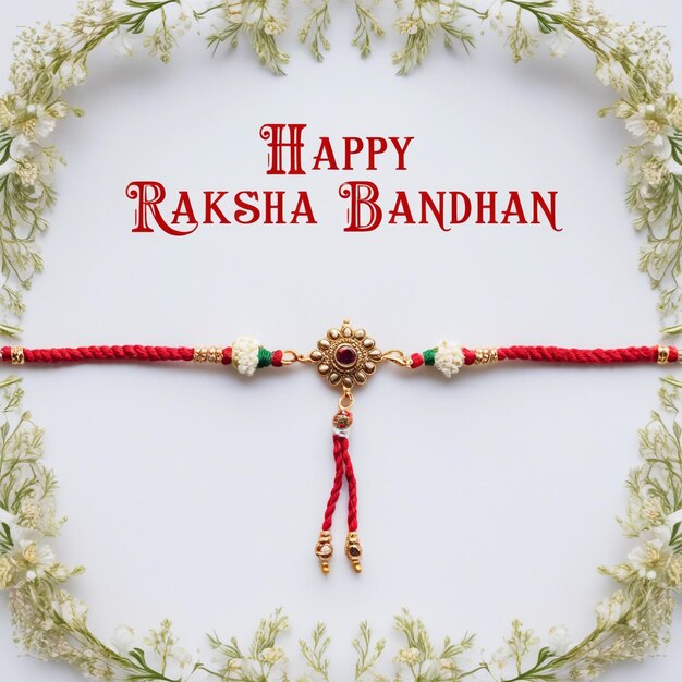 PSD happy raksha bandhan hindu festival greeting card design vector