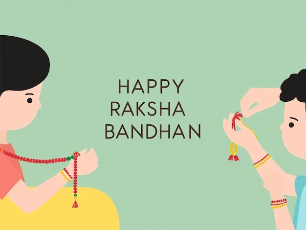 Happy Raksha Bandhan Hindu Festival Greeting Card Design Vector