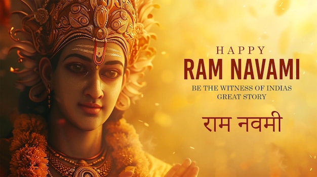 Happy ram navami greetings background indian hinduism festival social media banner template