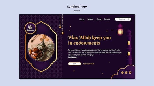 Happy ramadan landing page template