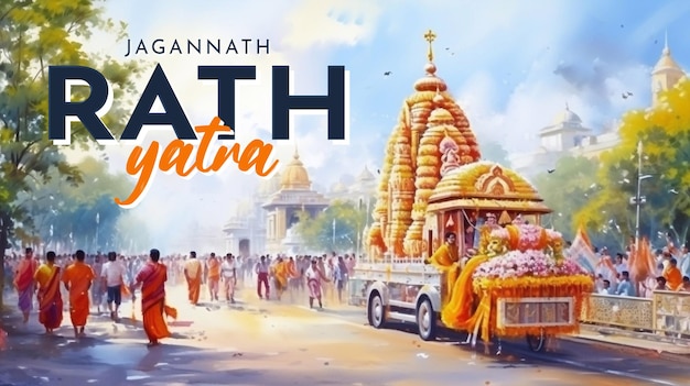 Happy Rath Yatra celebration for social media post design Indian Holiday