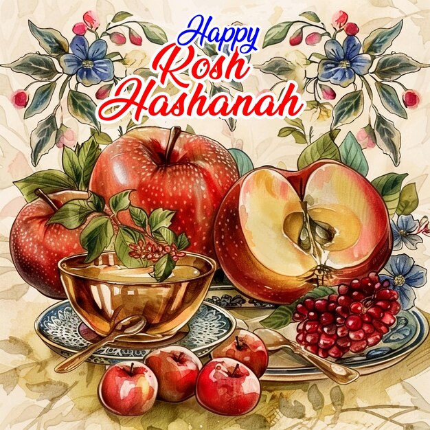 PSD happy rosh hashanah social media post design psd