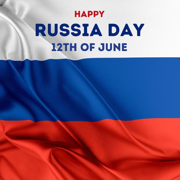 happy russia day psd desing