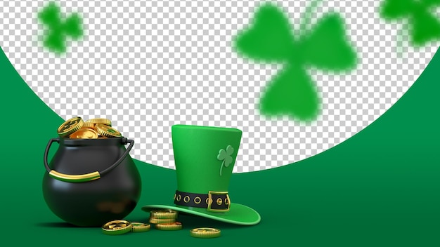 Happy Saint patrick's day 3d design template