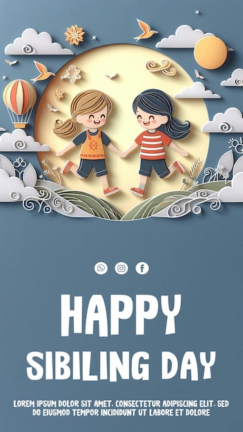 PSD happy sibiling day template