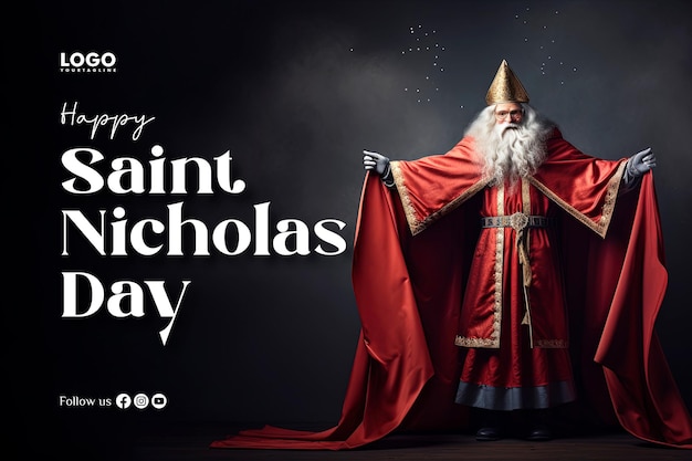 PSD happy sinterklaas banner template