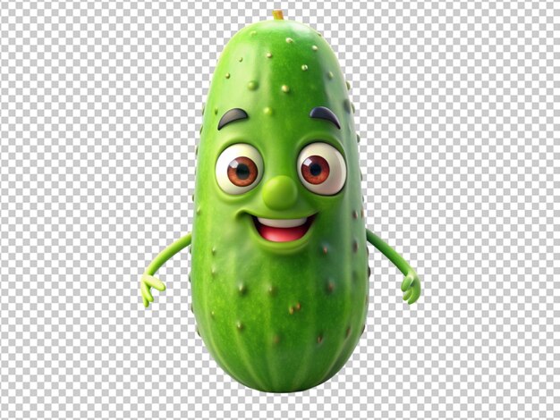 PSD happy smiling cucumber character cute