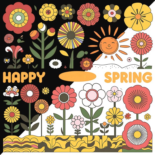 Happy spring fastival social media template