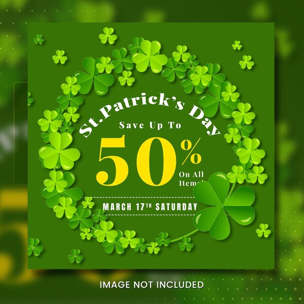 PSD happy st patricks day banner