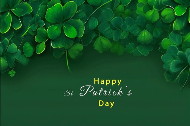 PSD happy st patricks day clover leaves background