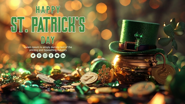 PSD happy st patricks day realistic background