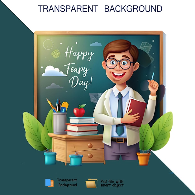 happy teacher day png transparent background