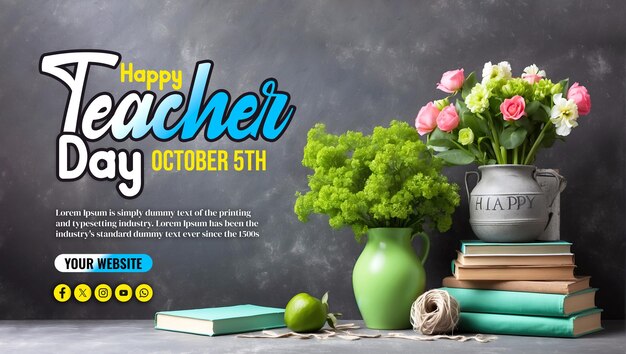 Happy Teacher Day Social Media Banner