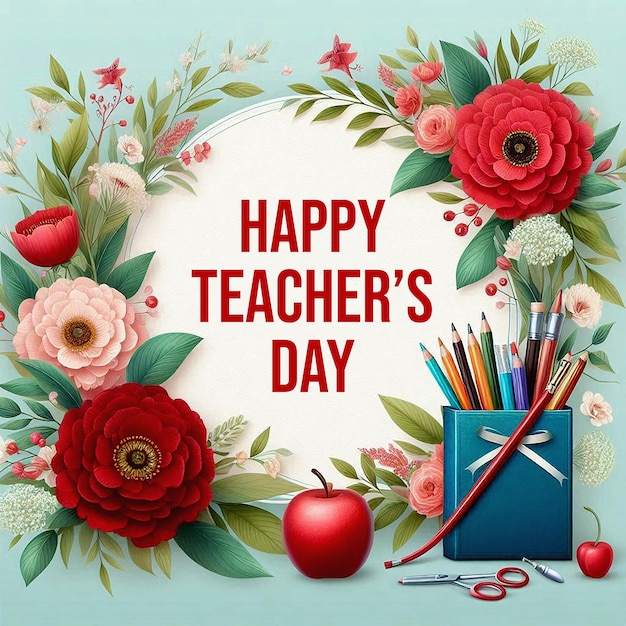 Happy teachers day background World teachers day design