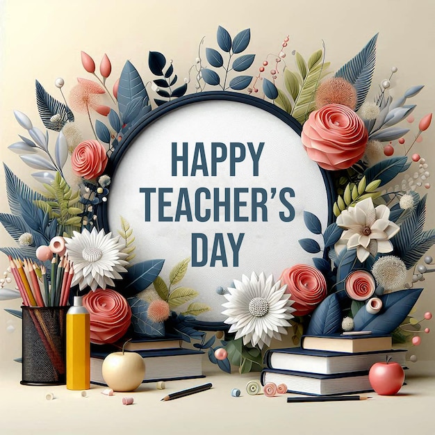 Happy teachers day background World teachers day design