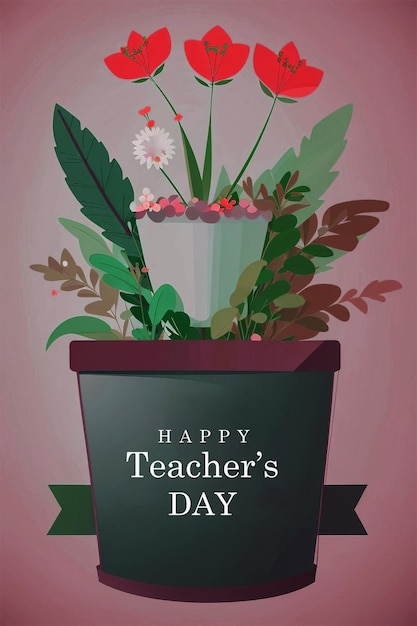 Happy Teachers Day Banner and Background