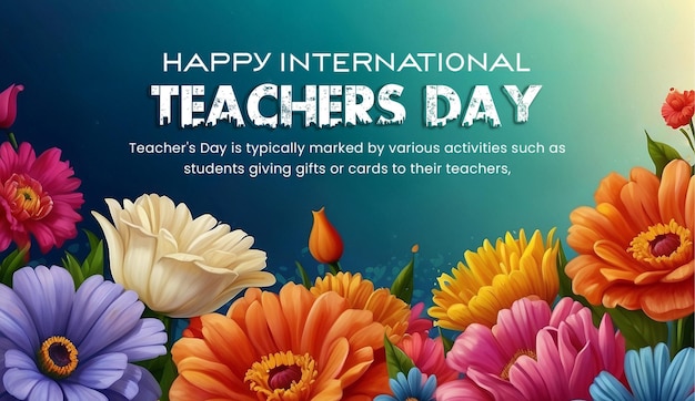 PSD happy teachers day post template for design and social media post or banner