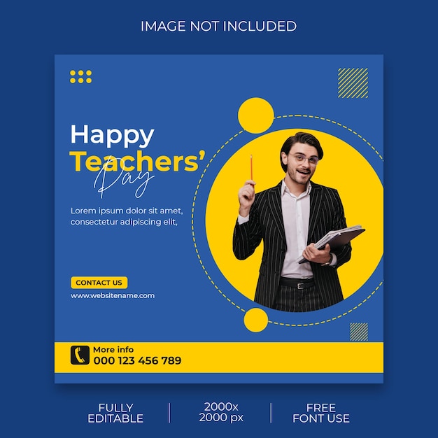 Happy teachers day poster template