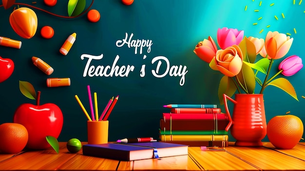 PSD happy teachers day social media banner poster or special background with psd template