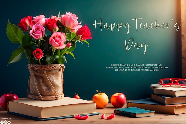 Happy teachers day social media banner template